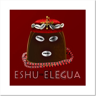 Cowry Crowned Obi Orisha Eshu Elegua with Necklace Posters and Art